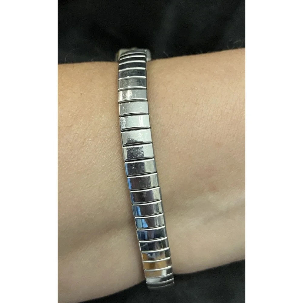 Thomas Calvi Quartz Crystal Rhinestone Bezel VTG Women’s Watch Silver Tone Works